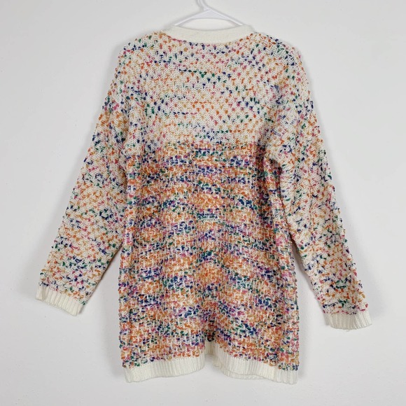 C.O.C White Colorful Crochet Knit Cardigan - Picture 2 of 6